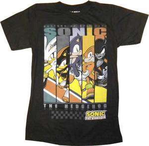 Sega Sonic the Hedgehog Group Men Anime T shirt (Black)  