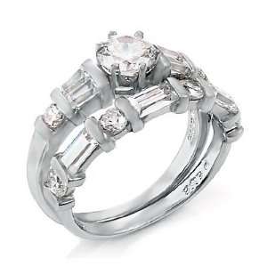 A3RSZ9115) Geometrically and Fashionably Amazing Silver Wedding Ring 