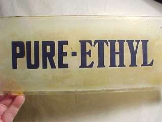 Old Antique Pure Oil PURE ETHYL Gas Station PUMP SIGN  