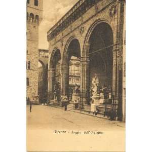  1910 Vintage Postcard Loggia dellOrgagna Florence Italy 