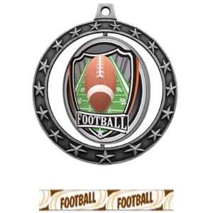  Football Spinner Medals Shield M 7701 SILVER MEDAL 