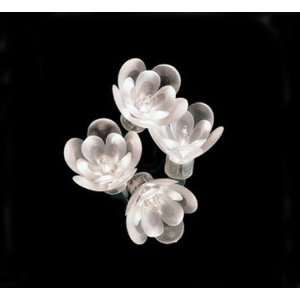 Set 35 Clear Double Petal Flower Reflector Christmas Lights White Wire 