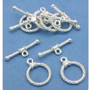  Twisted Rope Bali Toggle Clasps Silver Plated Approx 6 