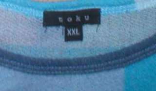TOKU Brand New Mens XXL Sleeveless Dress Shirt Tank Top Blue geometric 