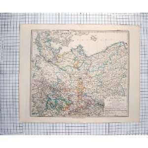  ANTIQUE MAP 1875 DETSCHLAND BERLIN GERMANY LEIPZIG PRAG 