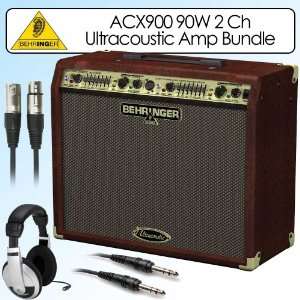  Behringer ACX900 90W 2 Ch Ultracoustic Amp Bundle With 