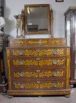 Dutch Marquetry Chest Drawers Dresser Dressing Table  