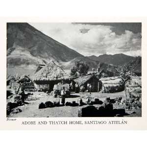  1943 Print Adobe Thatch Home Santiago Atitlan Guatemala 