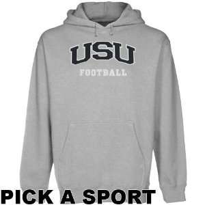 Utah State Aggies Ash Custom Sport Arch Applique Midweight Pullover 