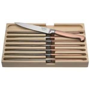  Sabatier Copper Balance Steak Knife Set in Wood Storage 