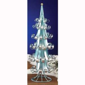 Pack of 2 Glittered Sky Blue & Silver Table Top Christmas Trees 19 
