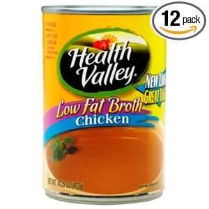 Health Valley Low Fat Broth, Chicken, 14.25 Ounce Cans (Pack of 12 