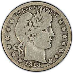 1914 D VG+ Barber Quarter in Eagle Coin Holder     