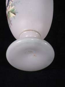 Bristol tipe Glass vase hand painted enamled flowers  