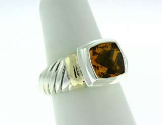 Authentic David Yurman Sterling Silver and 14K Gold Citrine Noblesse 
