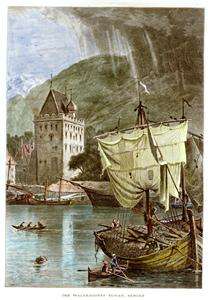 Picturesque Europe  H/C  1876  WALKENDORF TOWER, BERGEN  