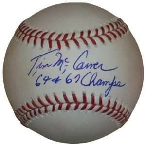 MLB St. Louis Cardinals Tim McCarver 64 67 Champs Autographed 