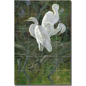   Bird Glass Tile Wall Floor Mural 36 x 24 Kitchen Shower Backsplash