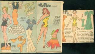Uncut Tillie the Toiler Paper Dolls Fashion Parade Sailor Suit 1940s 