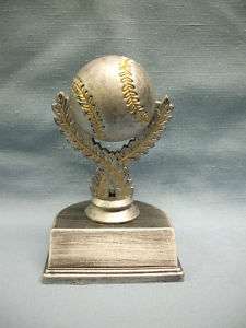 solid baseball trophy award pewter finish  
