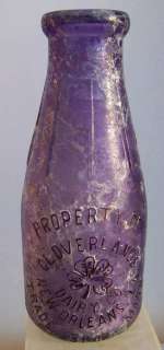 Old Purple Quart Sized New Orleans Louisiana Milk Bottle Embossed 