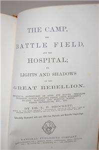 CAMP BATTLEFIELD BROCKETT 1866 CIVIL WAR LEATHER BOOK  