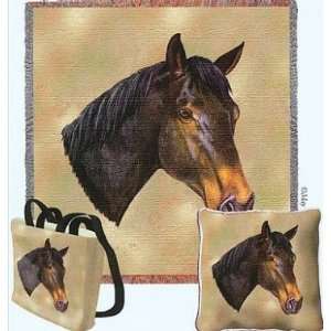 Thoroughbred Horse Woven Lap Square (Throw Blanket)