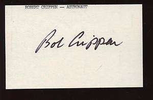 Robert Crippen US Astronaut Autographed Index Card Hologram  