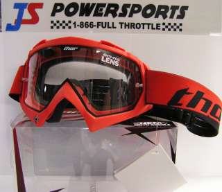 RED THOR ENEMY MOTOCROSS NEW GOGGLES BLACK MIRROR LENS  