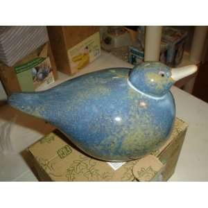  STONEWARE GLASS SCULPTURE LARGE BLUE DUCK NEW IN BOX 