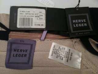 Herve Leger Cream/Black bandage dress SIZE XXS  
