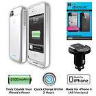   White iPhone 4s&4 Battery Case Charge, Protect Bundle Thinnest Fastest