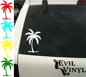 Palm Tree Beach Ocean Island Decal Sticker ANY COLOR  
