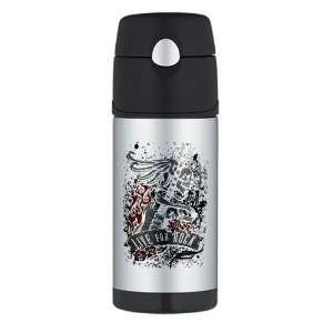  Thermos Travel Water Bottle Live For Rock Guitar Skull 