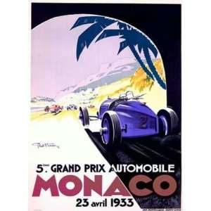  Geo Ham   1933 Monaco F1 Grand Prix Giclee on acid free 