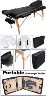 Refined 3 section Black Portable Massage Table  