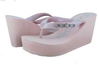 BEBE KRISTY PINK WOMENS WEDGES Size 8 M 749908458710  