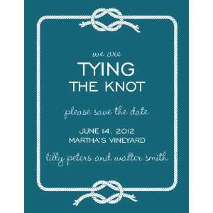  Tying the Knot Teal Save the Date Cards