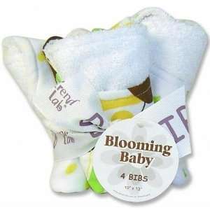  Giggles 4 Pack Bib Blooming Bouquet White Baby