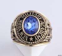 1978 New York Military Academy Syn Blue Spinel Class Ring   10k Gold 