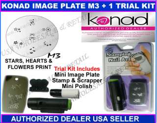KONAD STAMPING NAIL ART TRIAL KIT FOR BEGINNERS, FIRST TIMERS AND KIDS