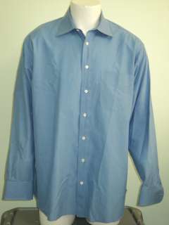 IKE BEHAR Blue Cotton Dress Shirt Sz 18 35 trim fit  