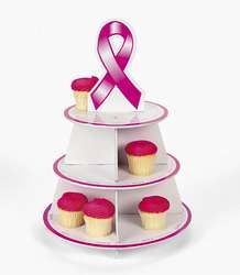   Cancer Awareness Cupcakes Treat Tree display stand Pink Ribbon Benefit