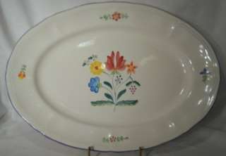 HEREND VILLAGE pottery Hungary BOUQUET pattern Oval Serving Platter 16 