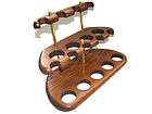 Wooden Pipe Rack For 9 Smoking Pipes Display Stand Rack
