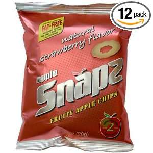 Applesnapz Apple Chips Strawberry Flavor, 0.7 Ounce Bag (Pack of 12 