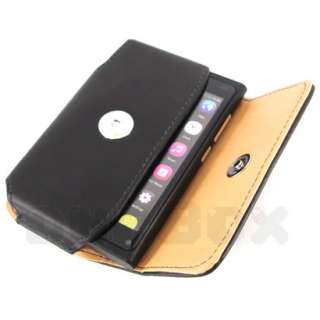 Cow Leather Case Belt Clip Cover + Film For Nokia N9 N9 00 _CL  