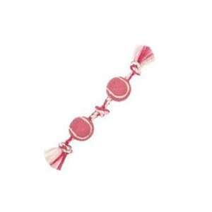  Mammoth Pink Rope Three Knot Tug with Two Mini Pink Balls 