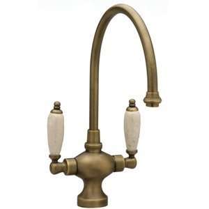   Gold Antiqued C Black Marble Bathroom Sink Faucets Single Hole Marble