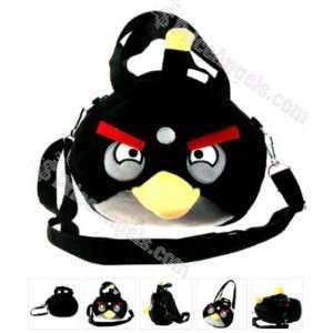  Black Cute Angry Birds Style Soft Plush Shoulder/Handheld 